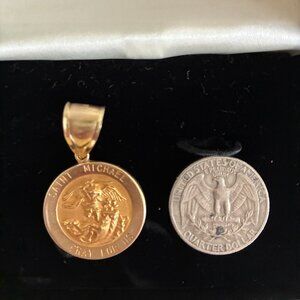 14K Gold St Michael Charm/Pendant